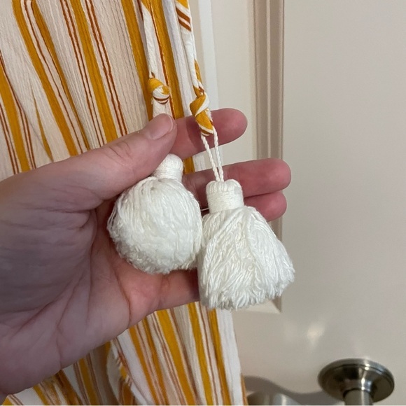 Faithfull The Brand Claudia Sun Azure Striped Midi Dress Yellow Size 4 - Picture 10 of 15